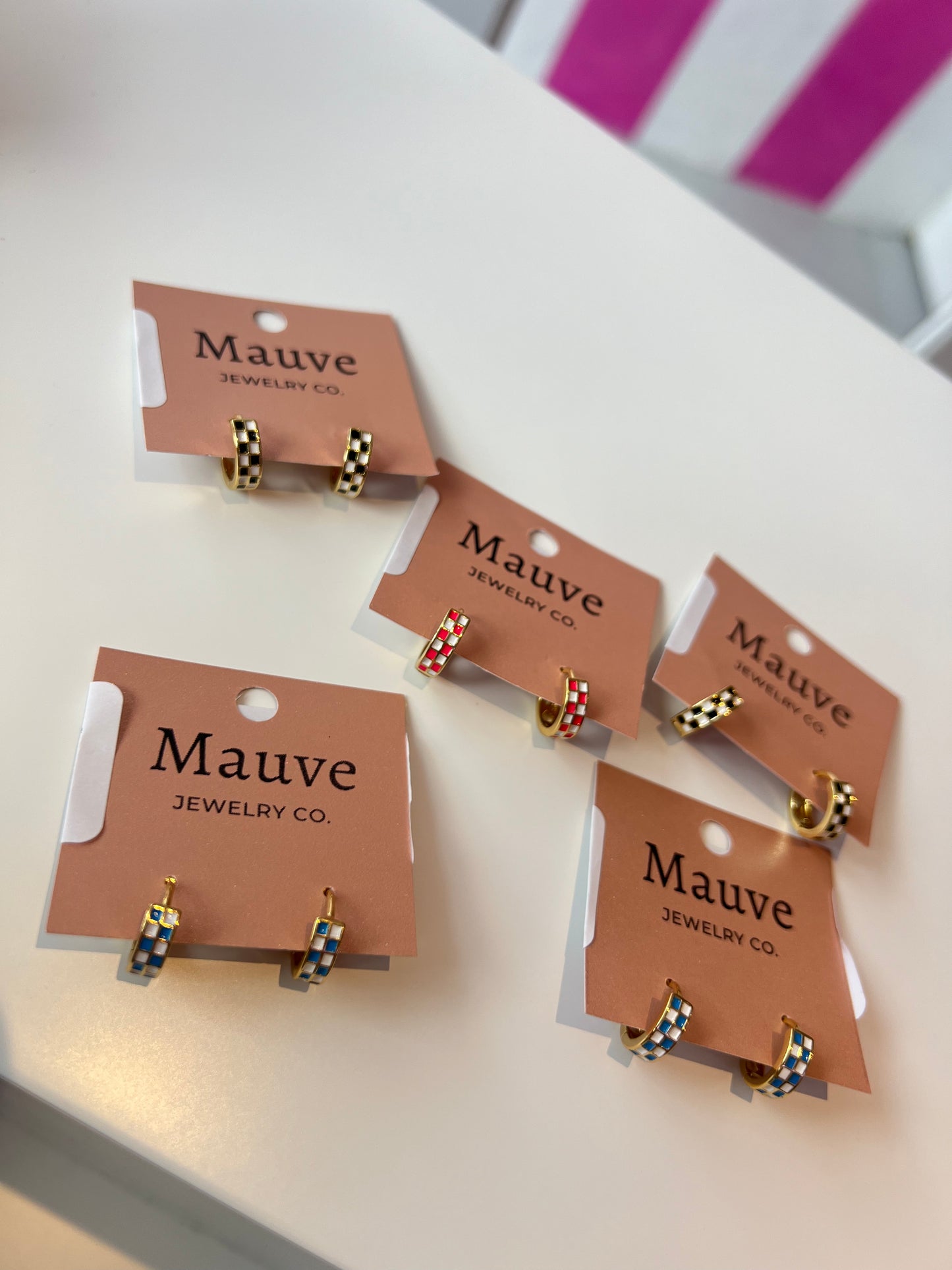 Mini Checkered Hoops