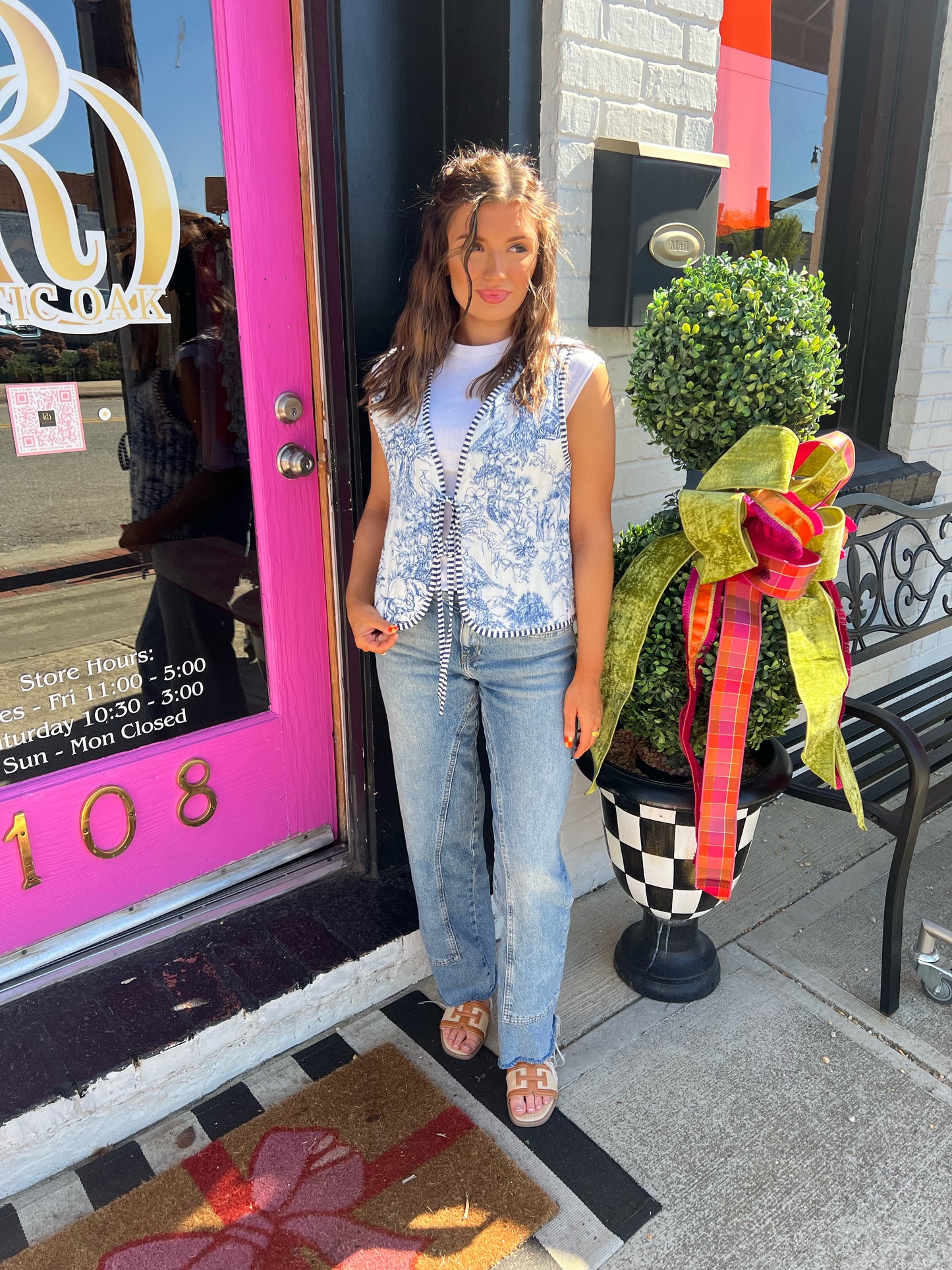 Blue & White Vintage Quilted Vest