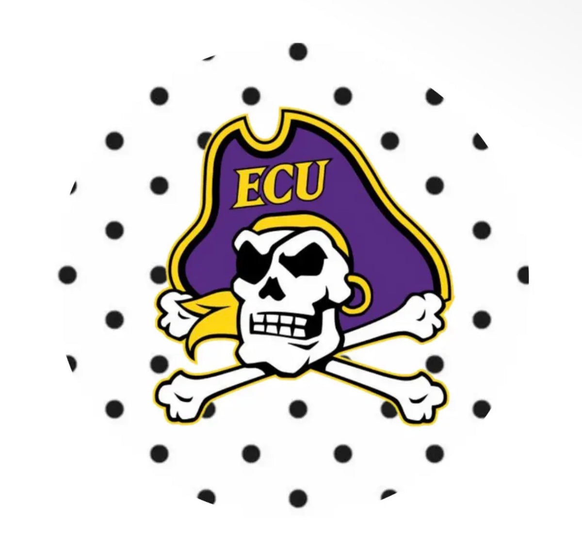 ECU Pirate Polka Dot Button