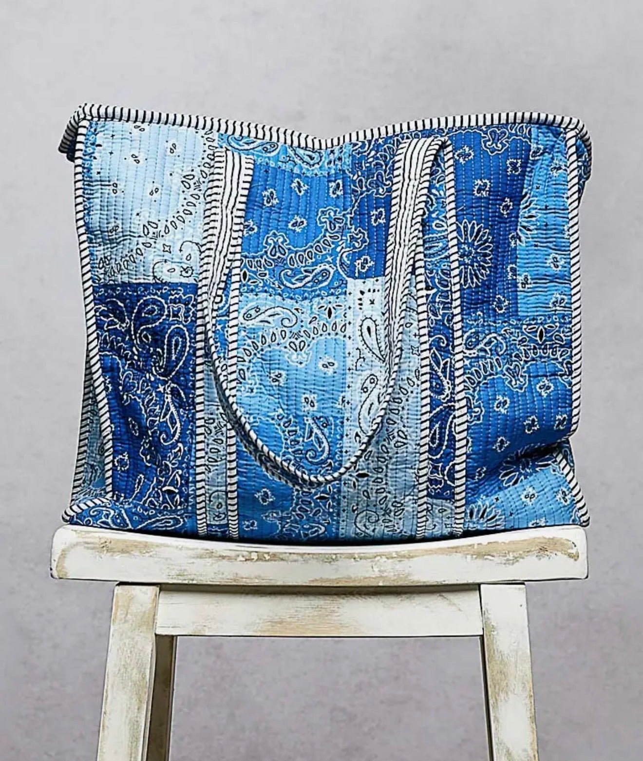 Paisley Blue Quilted Bag