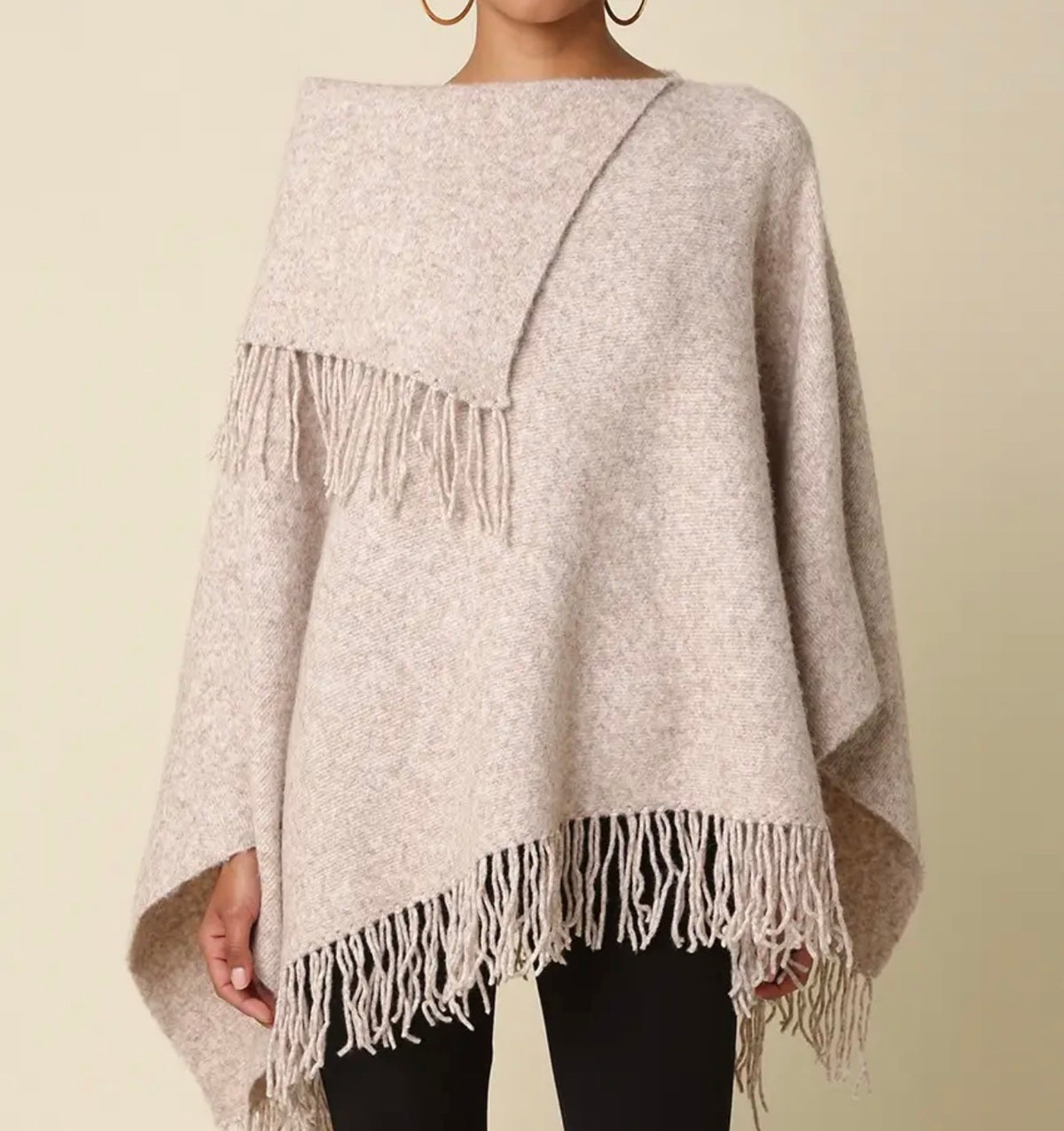 Fringe Knit Poncho