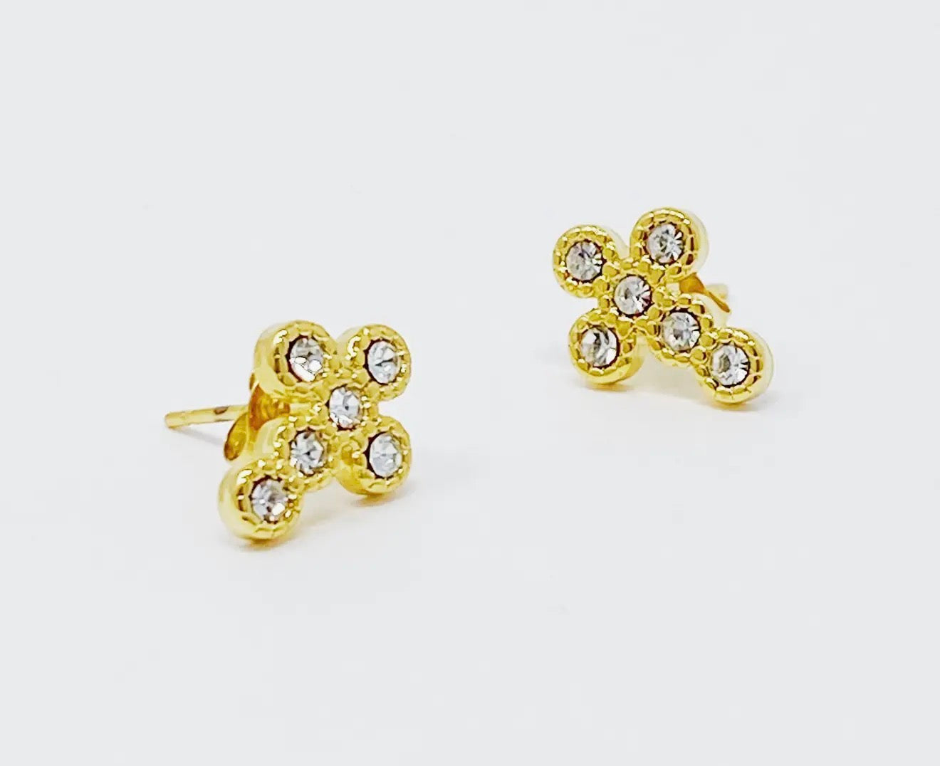 Crystal Cross Studs