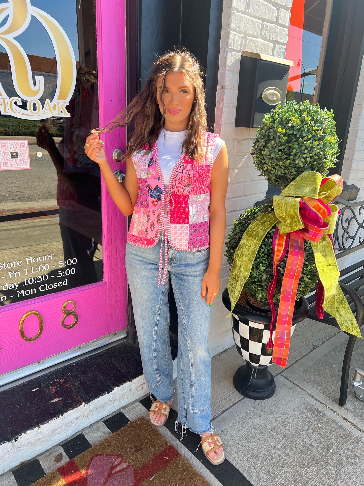 Pink Retro Quilted Vest