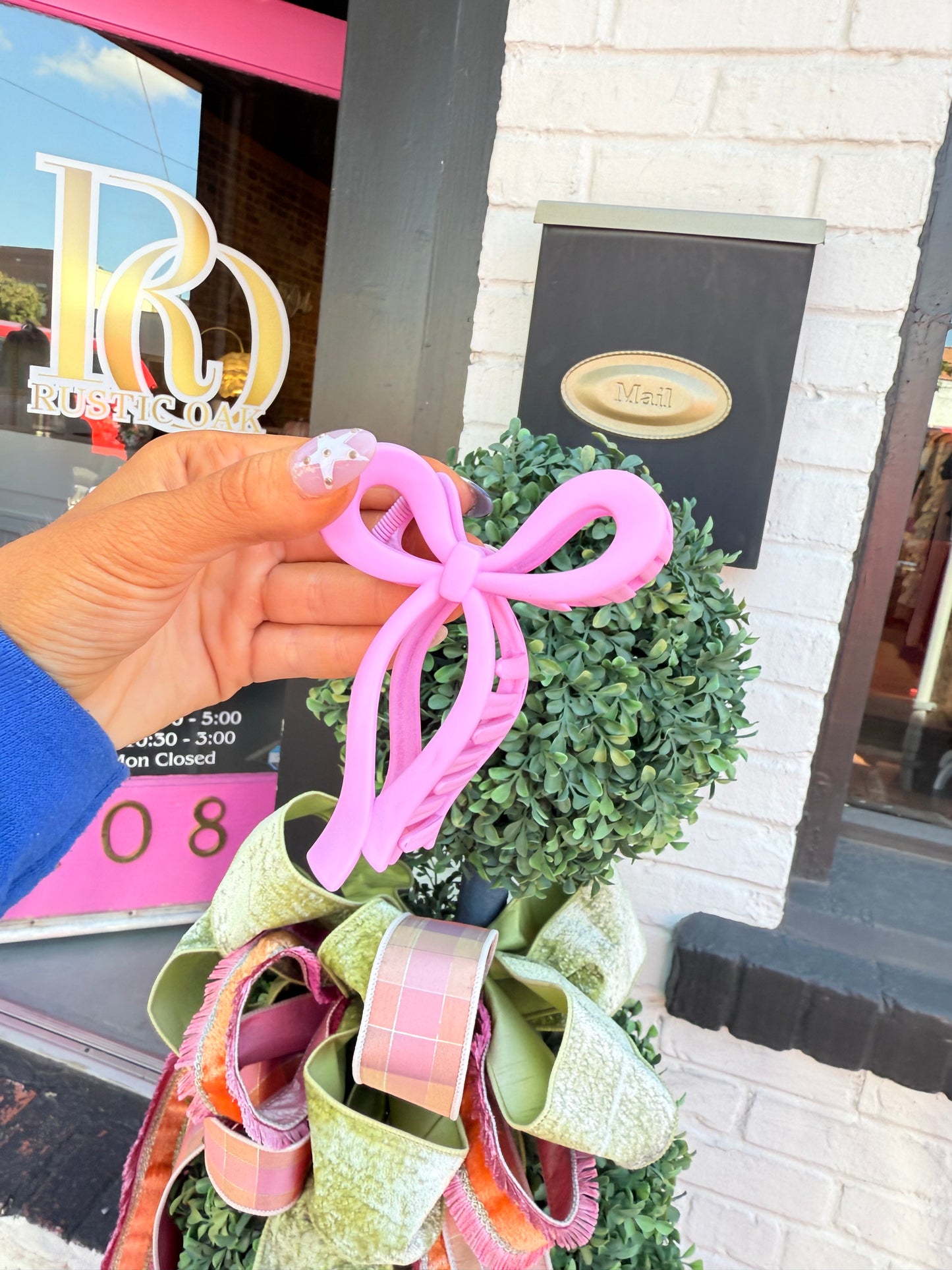 Pink Bow Clawclip