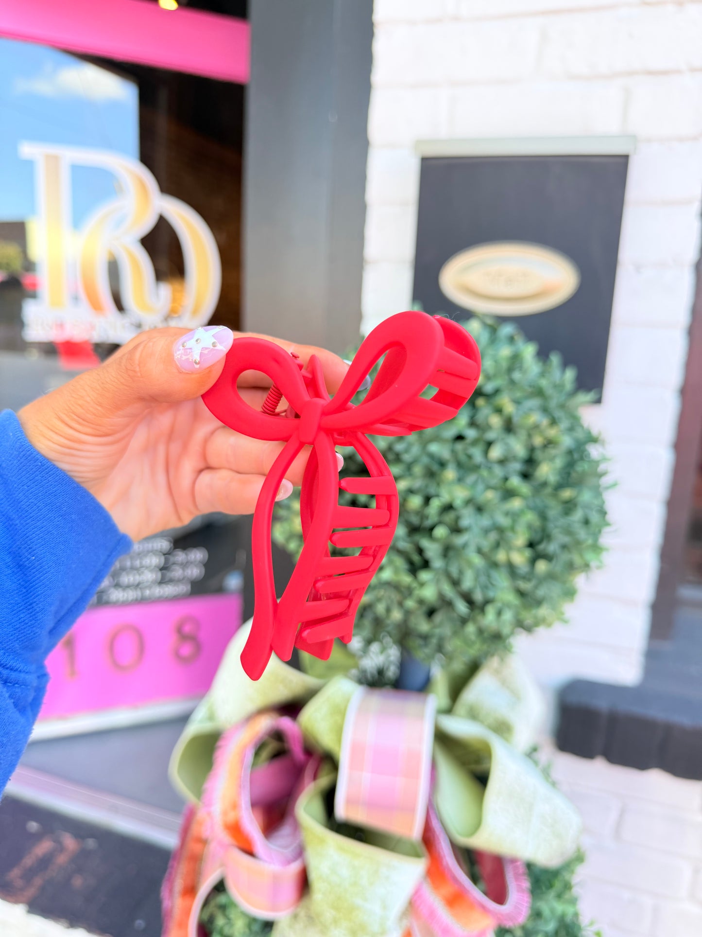 Red Bow Clawclip