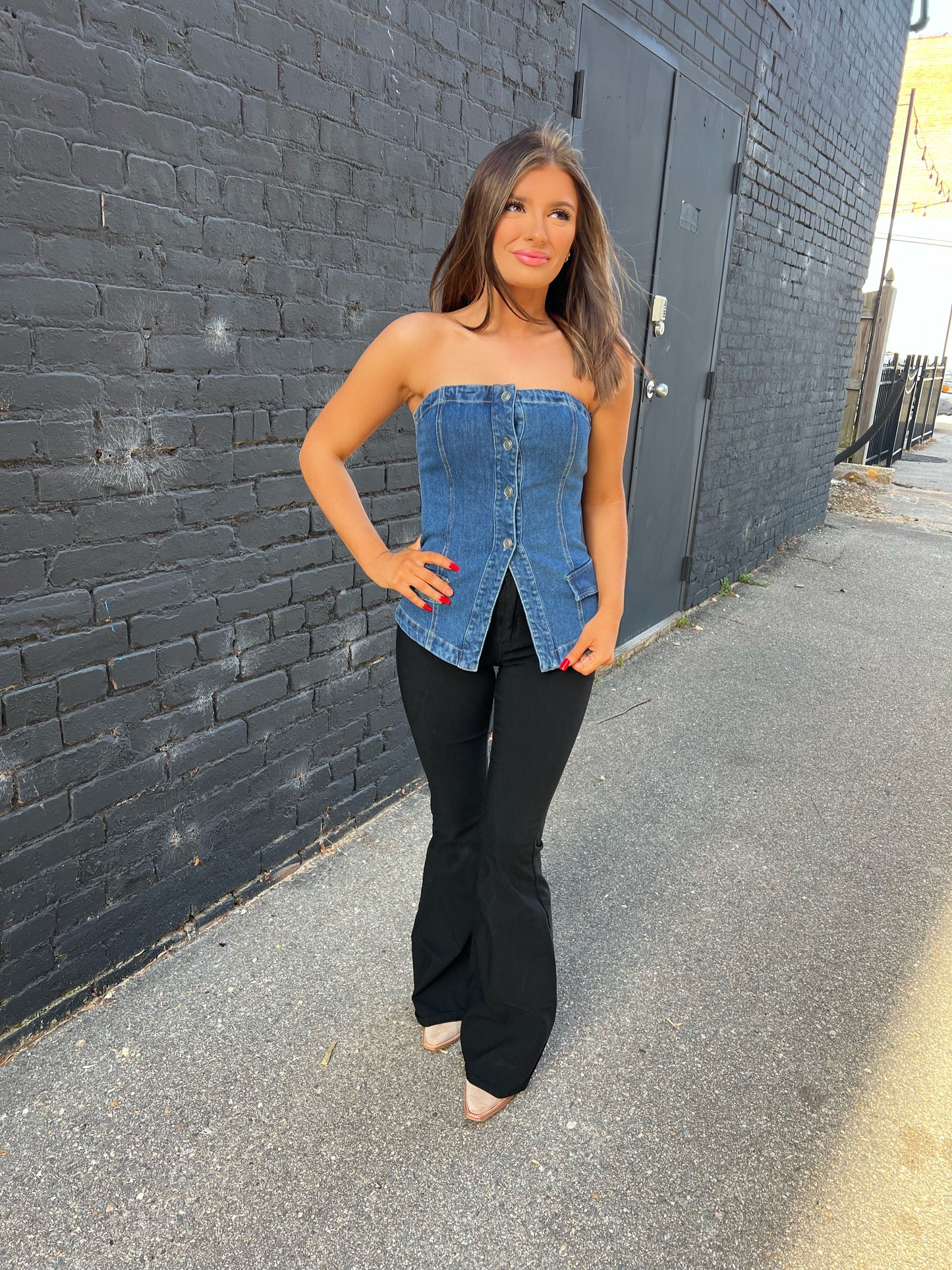 Daisy Denim Top