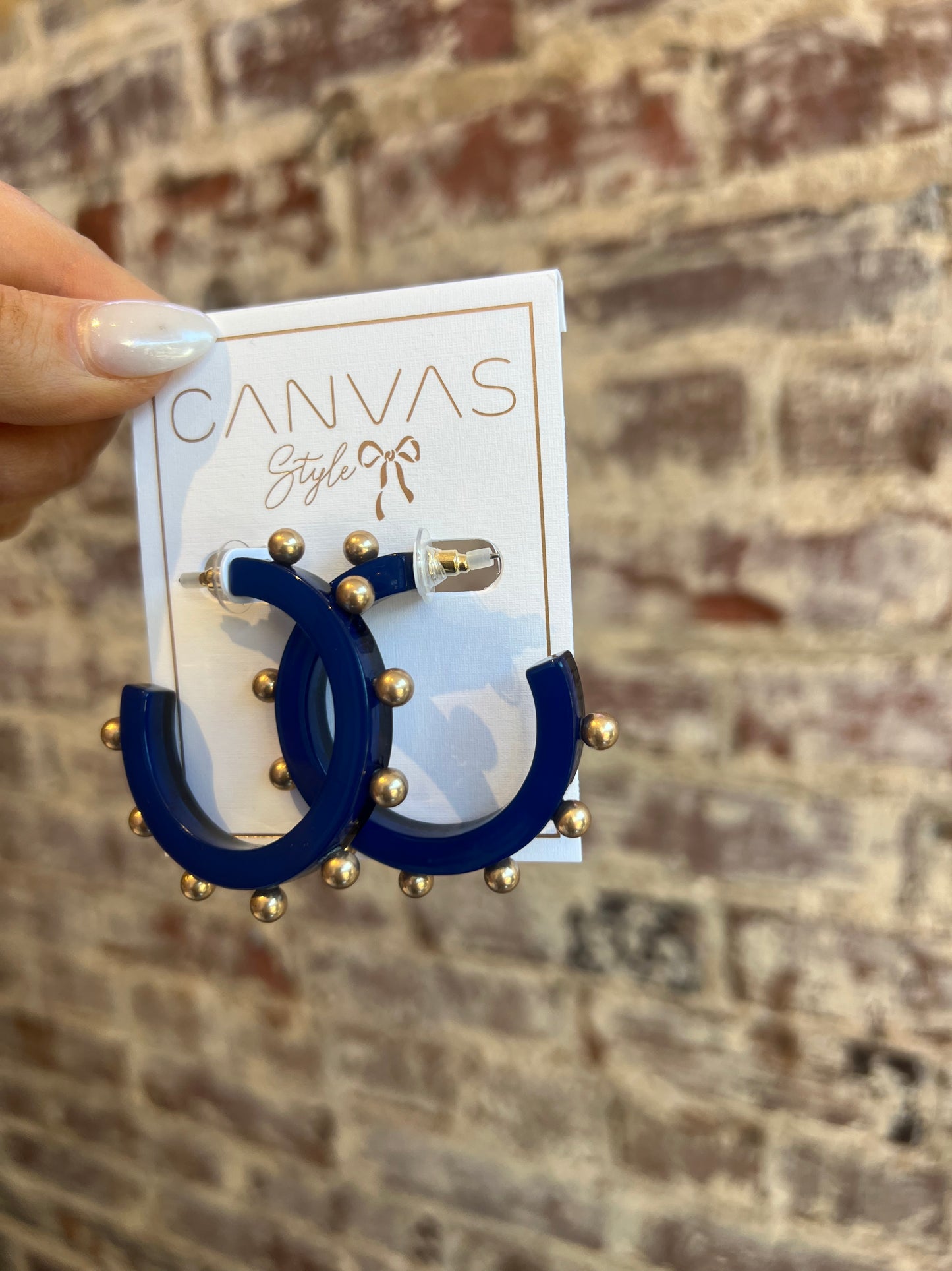 Kelley Studded Hoop Earrings