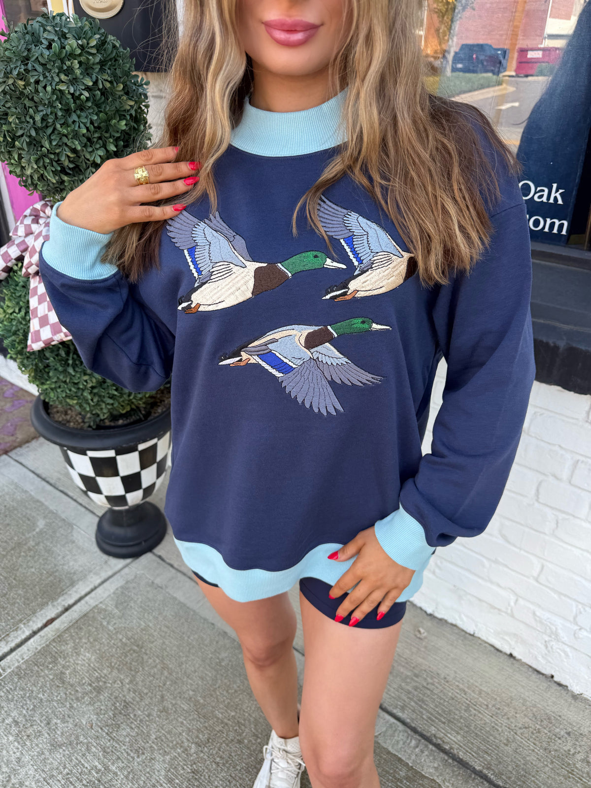 Flying Mallard Mock Neck