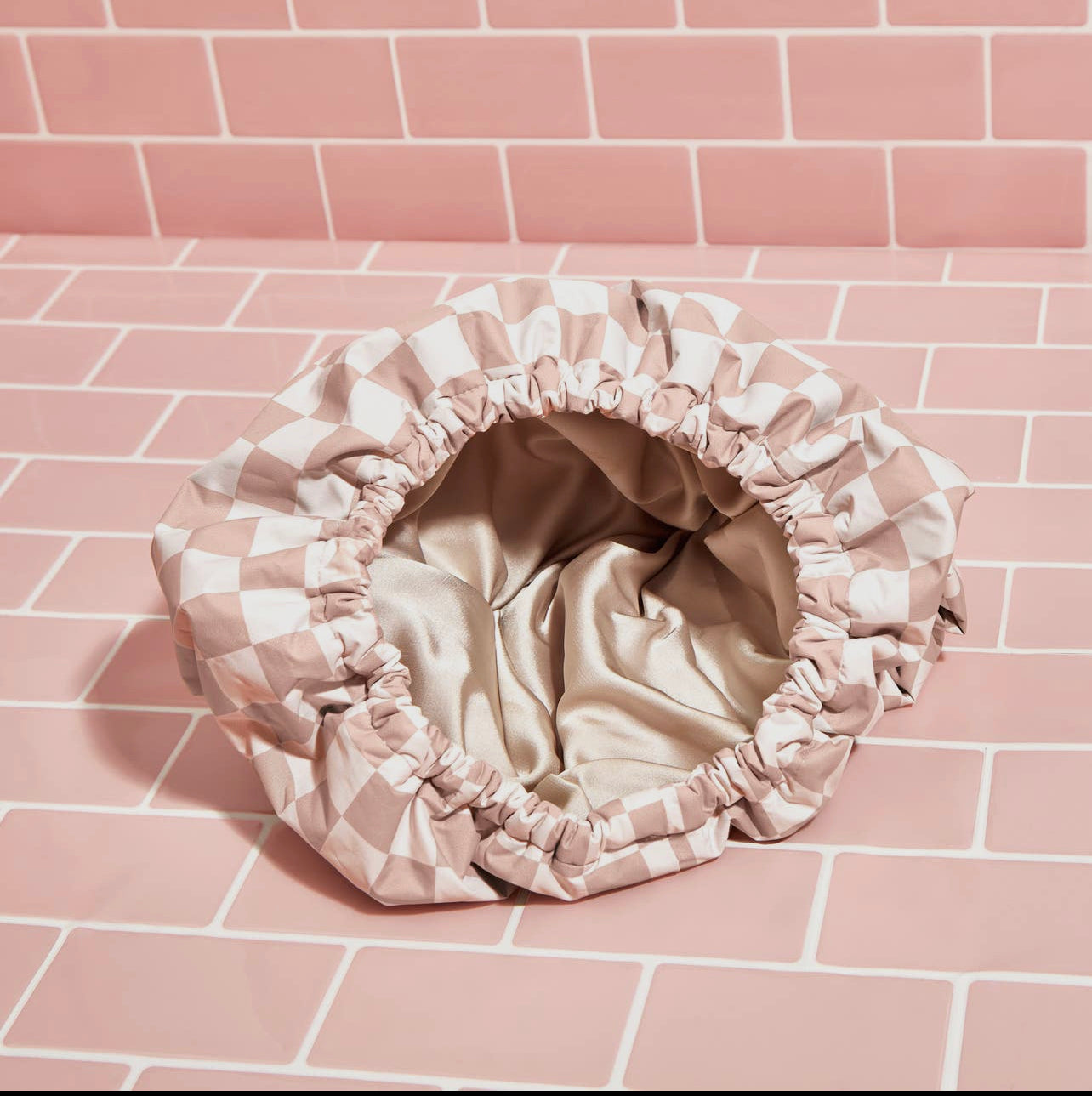 KITSCH Checkered Shower Cap