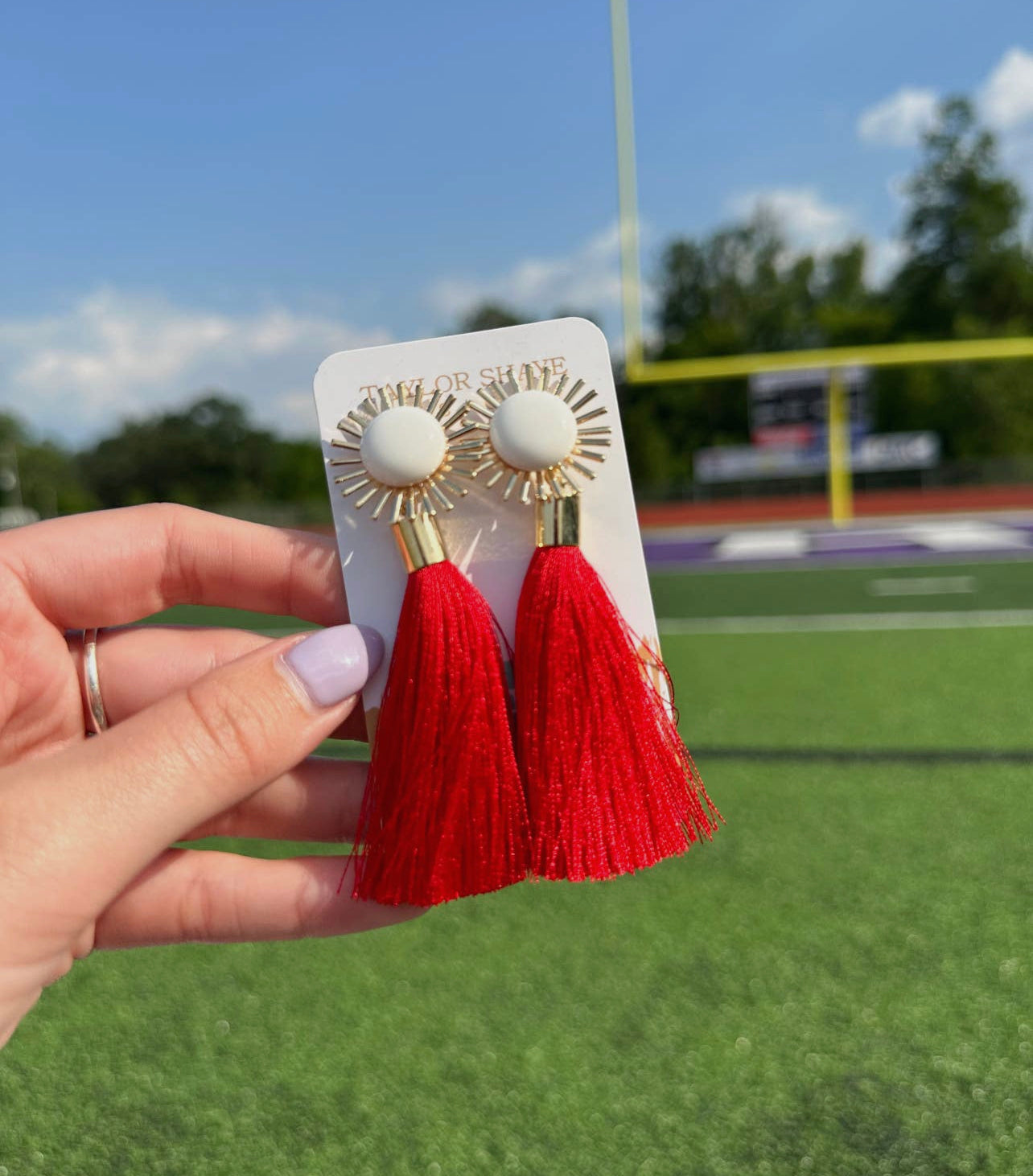 Red Silk Tassel Earrings