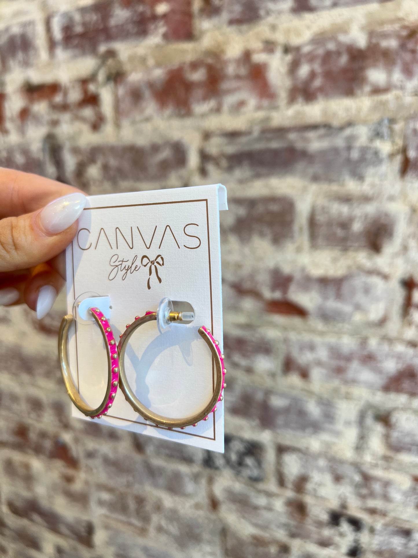 Aubrey Studded Metal Hoop Earrings