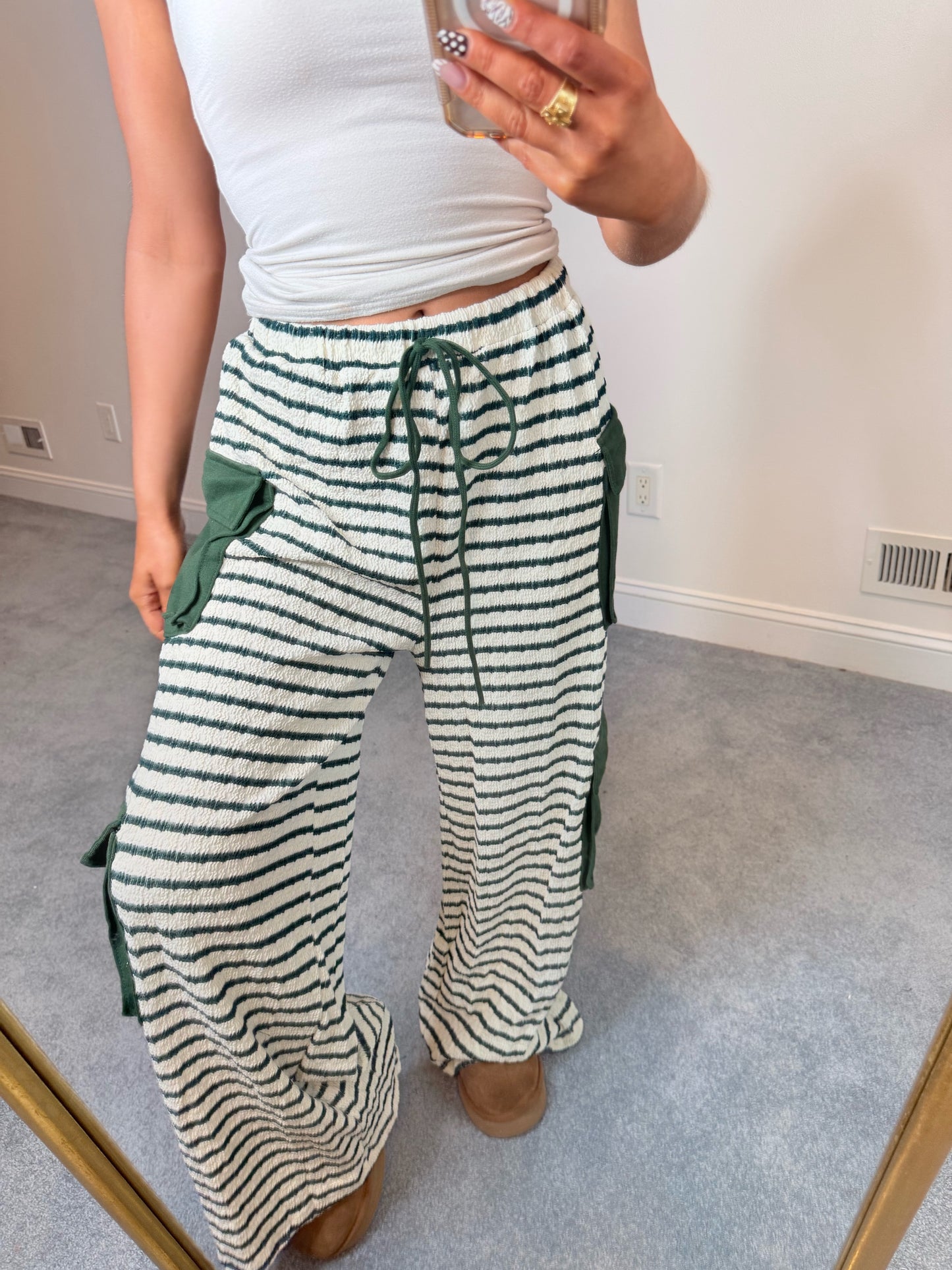 Hunter Green Stripe Lounge Pants