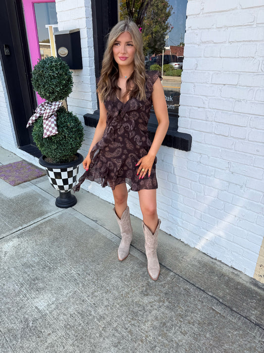 Chocolate Paisley Dress