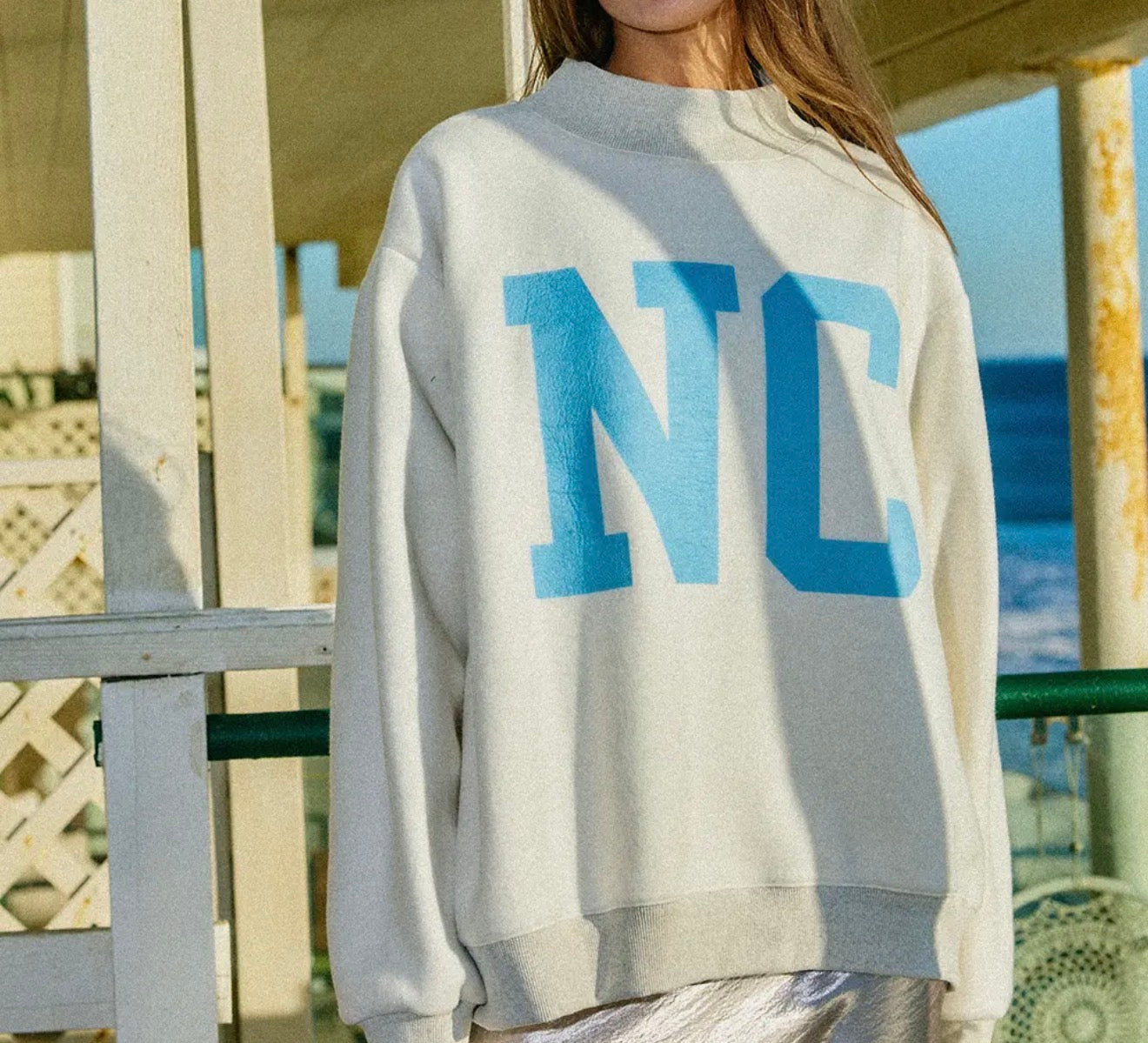 Blue Carolina (NC) Mock Neck