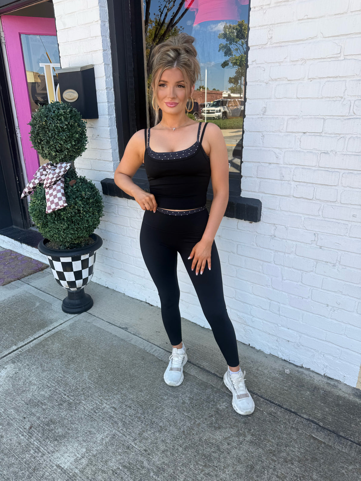 Black Polka Dot Layered Tank