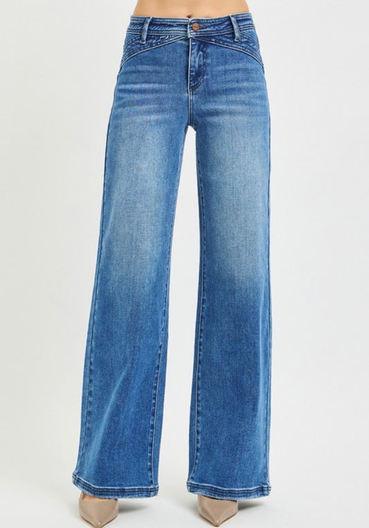 Wide Leg Denim Jeans (RISEN)