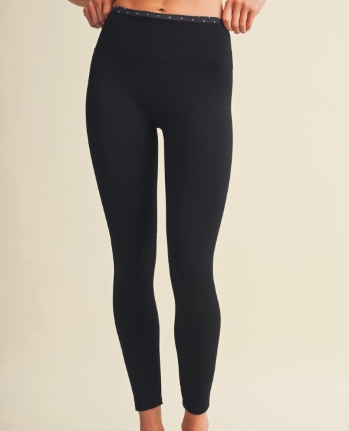 Black Polka Dot Contrast Leggings