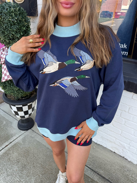 Flying Mallard Mock Neck