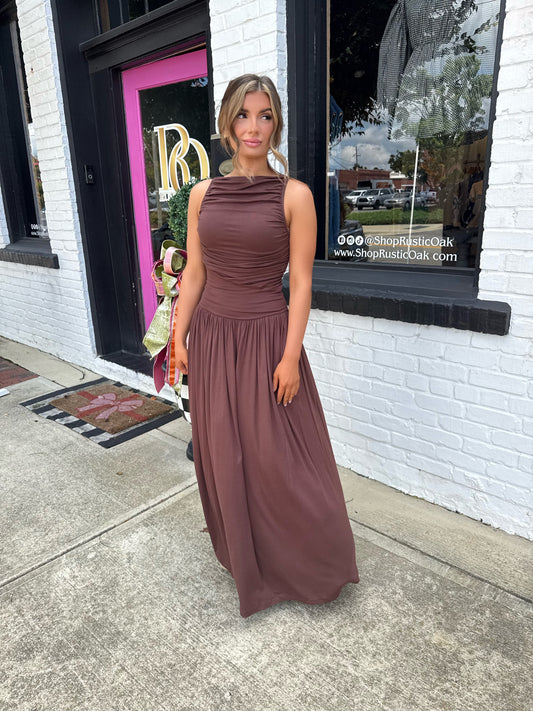 The Leni Brown Maxi Dress