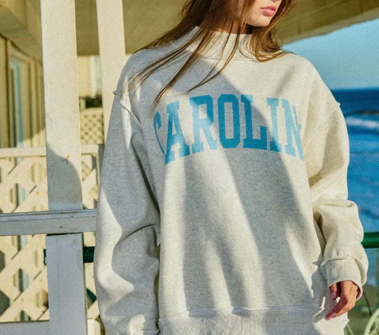 Blue Carolina (NC) Mock Neck