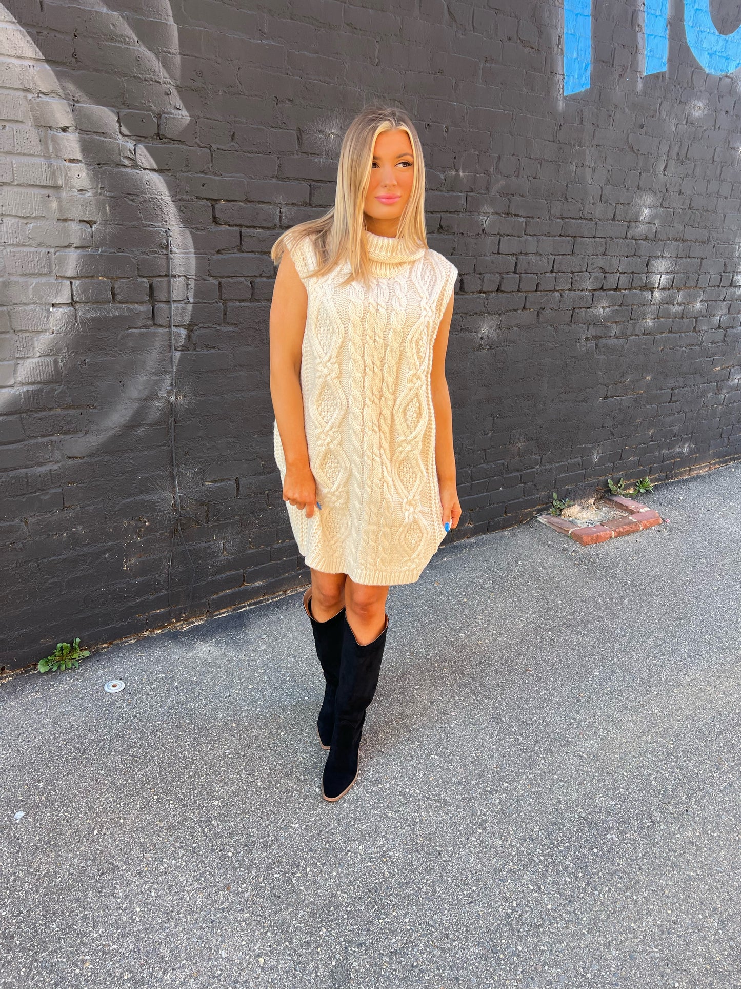 Cozy Cream Sweater Dress