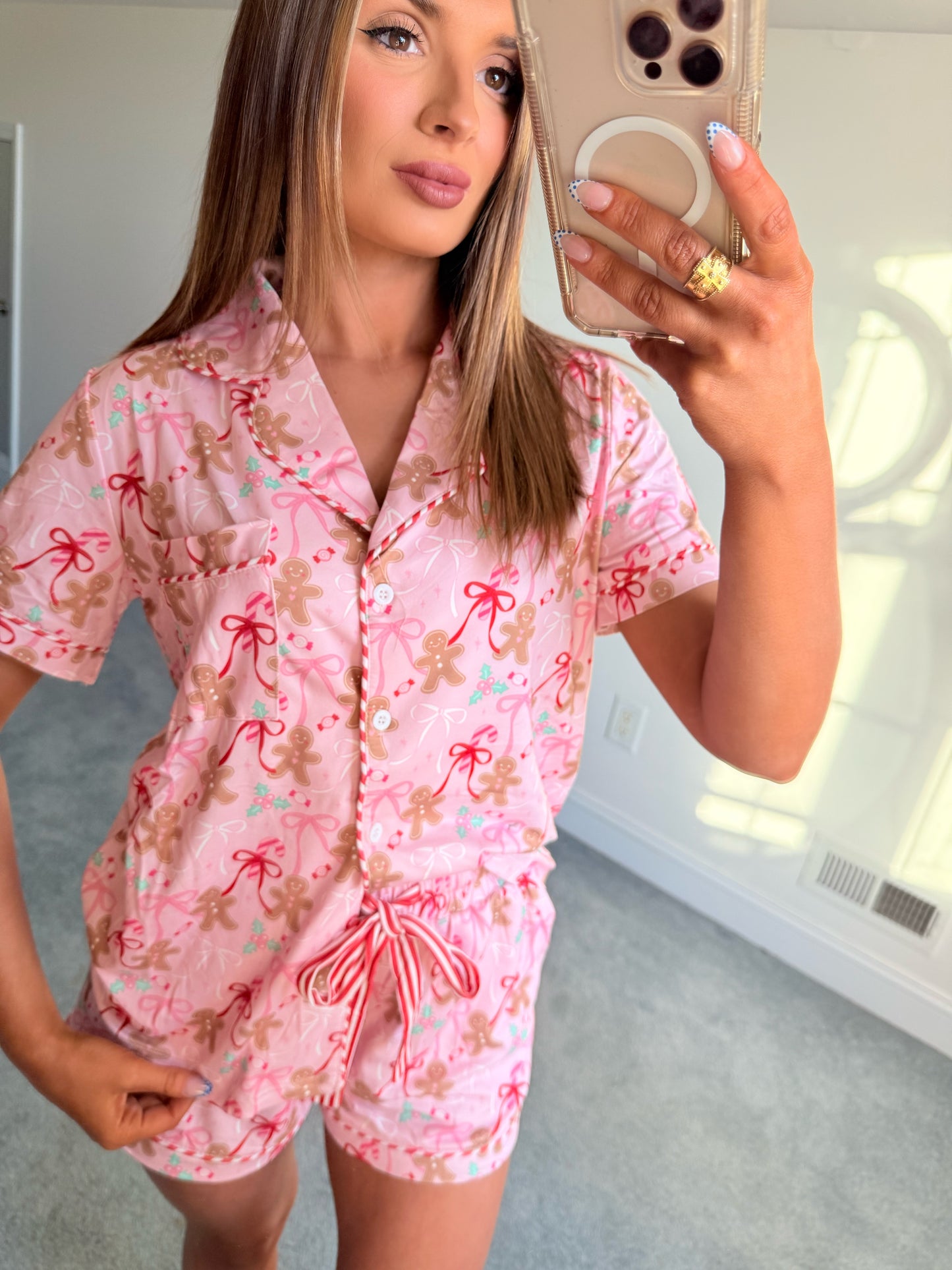 Gingerbread Bow PJ Set