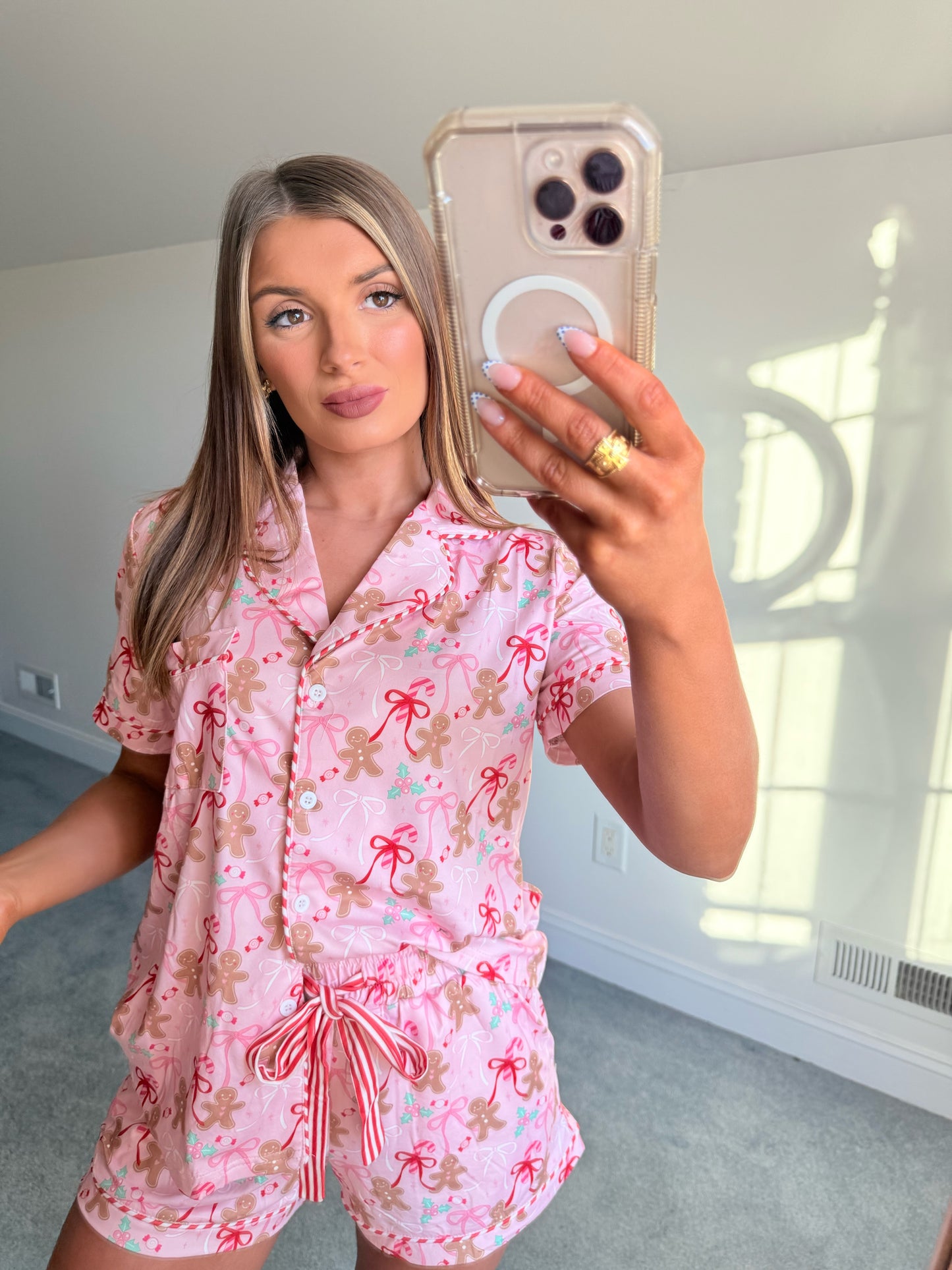 Gingerbread Bow PJ Set