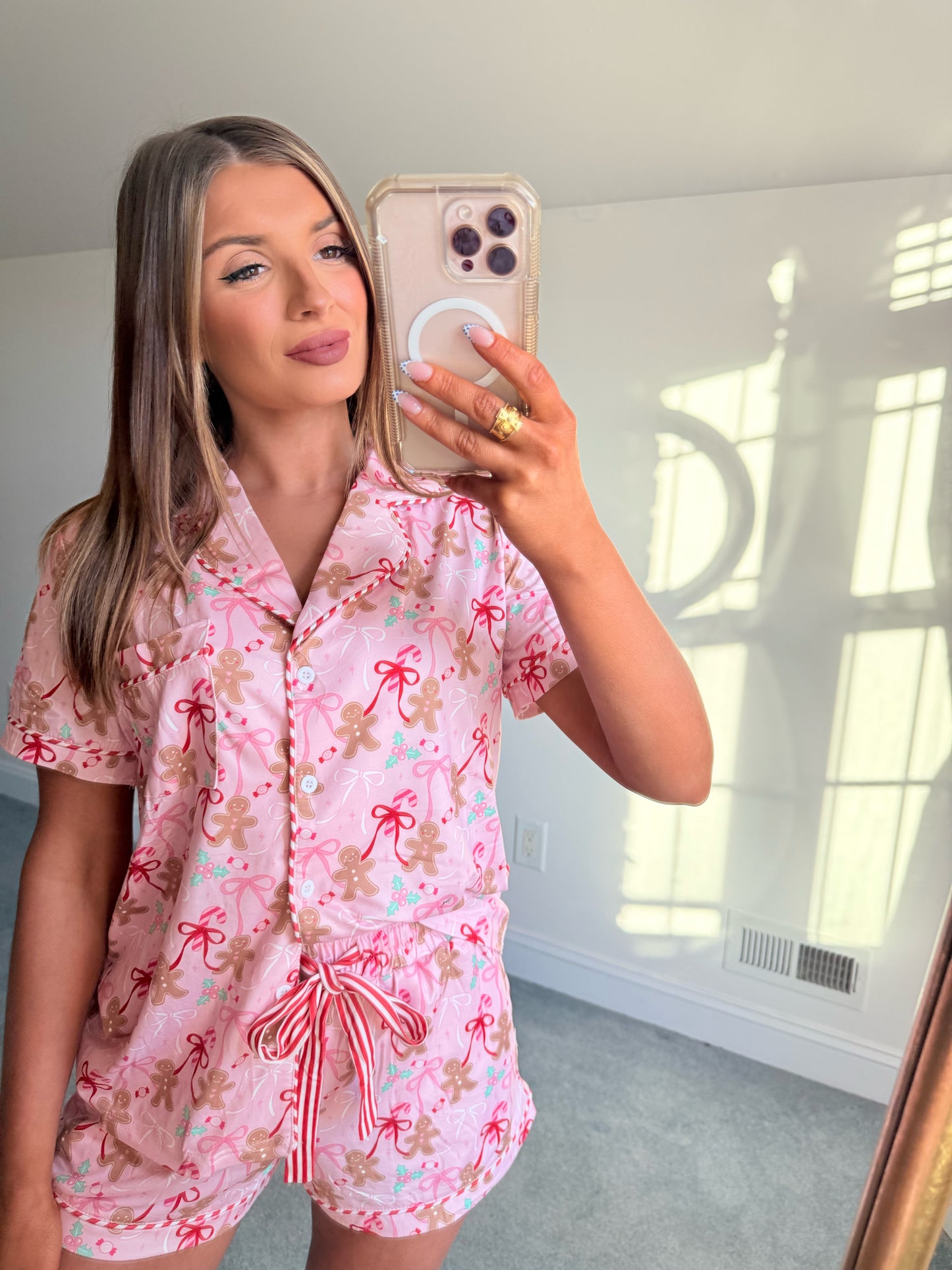 Gingerbread Bow PJ Set