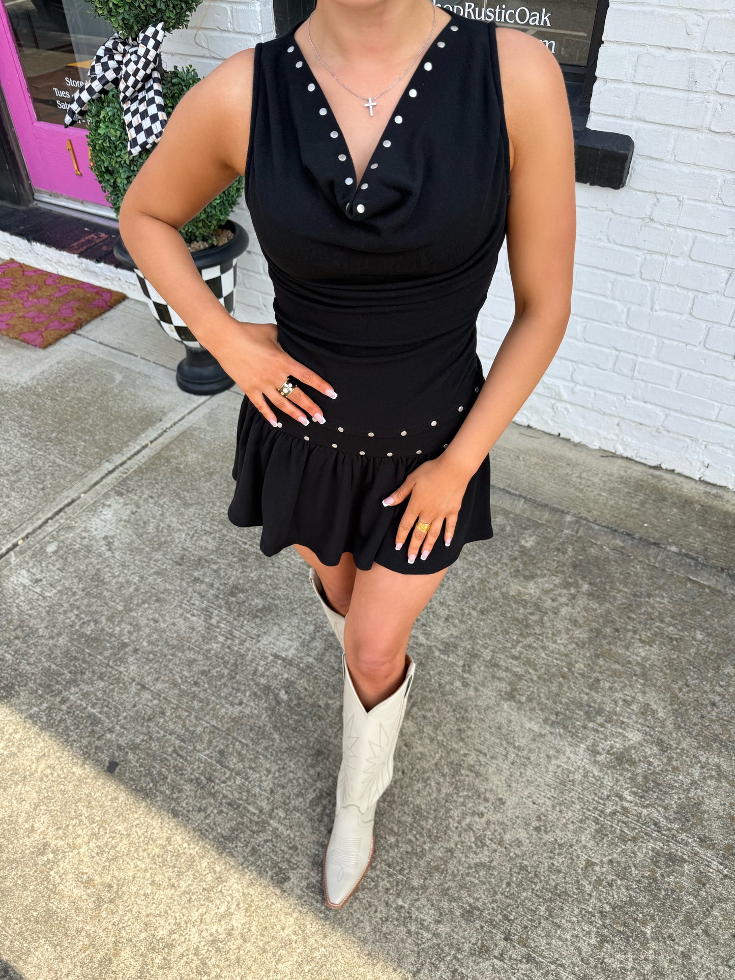 Black Studded Skort