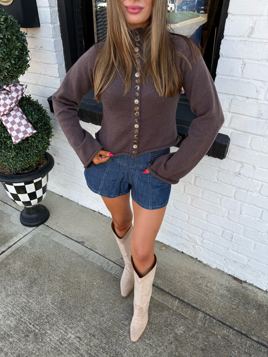The Brownie Batter Knit Top
