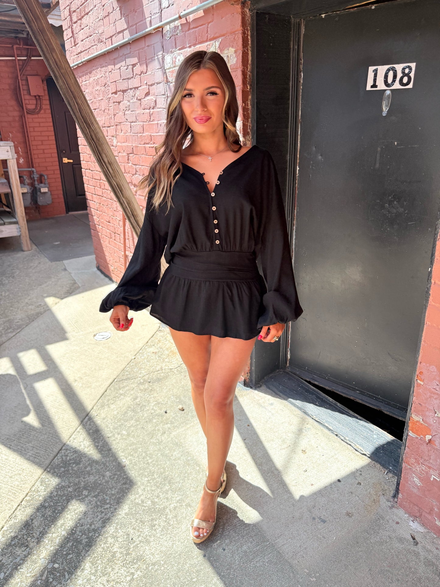 The Brooklyn Black Romper