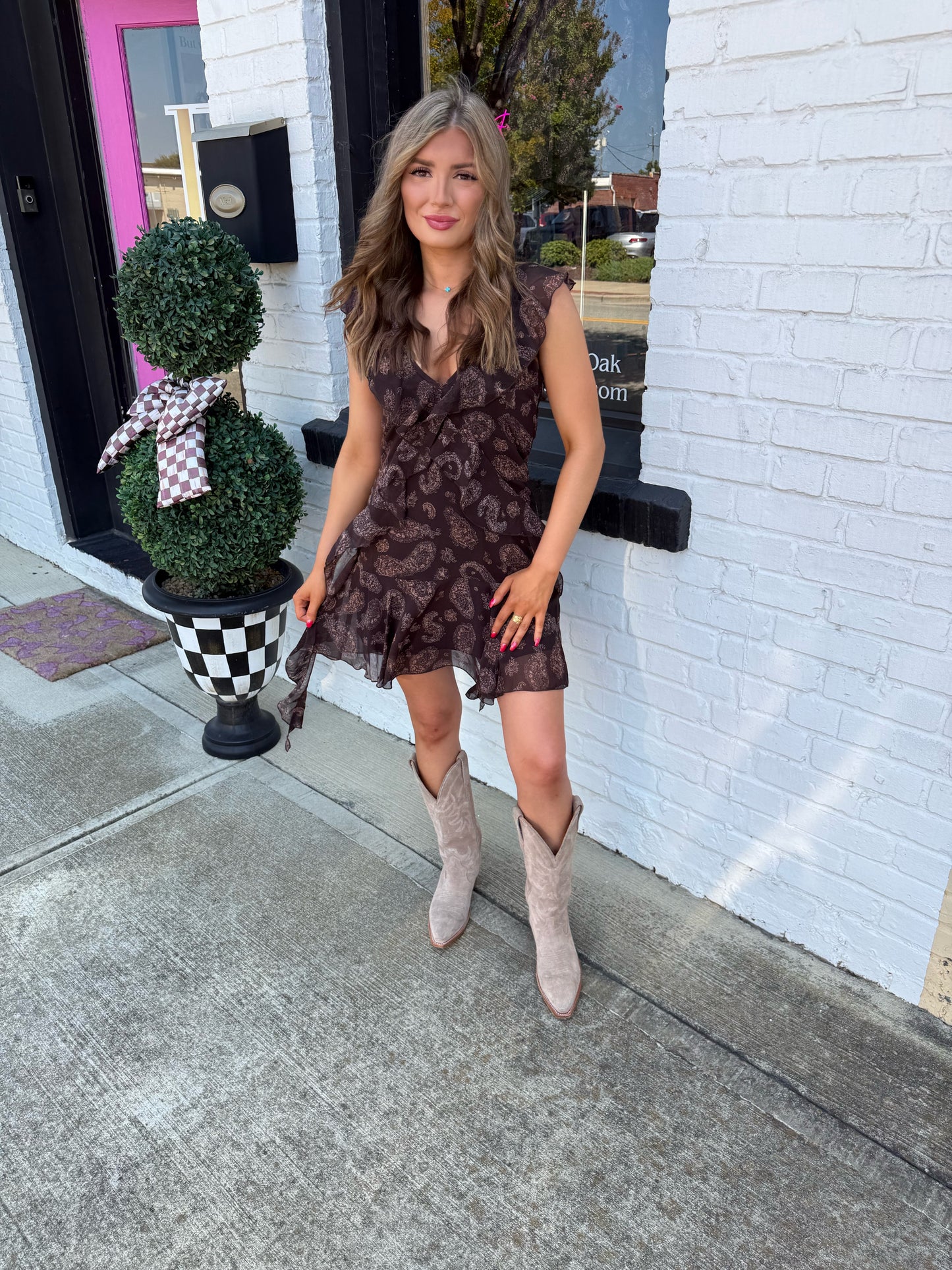 Chocolate Paisley Dress