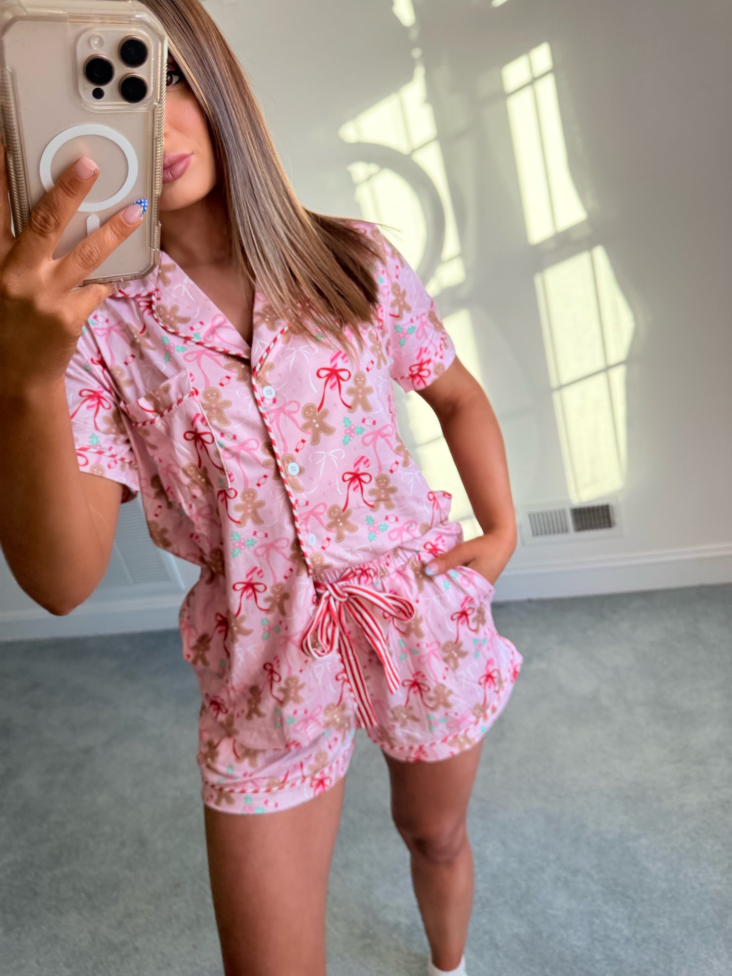 Gingerbread Bow PJ Set