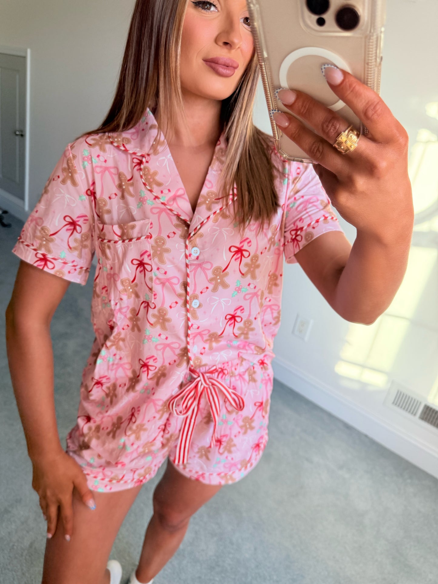 Gingerbread Bow PJ Set