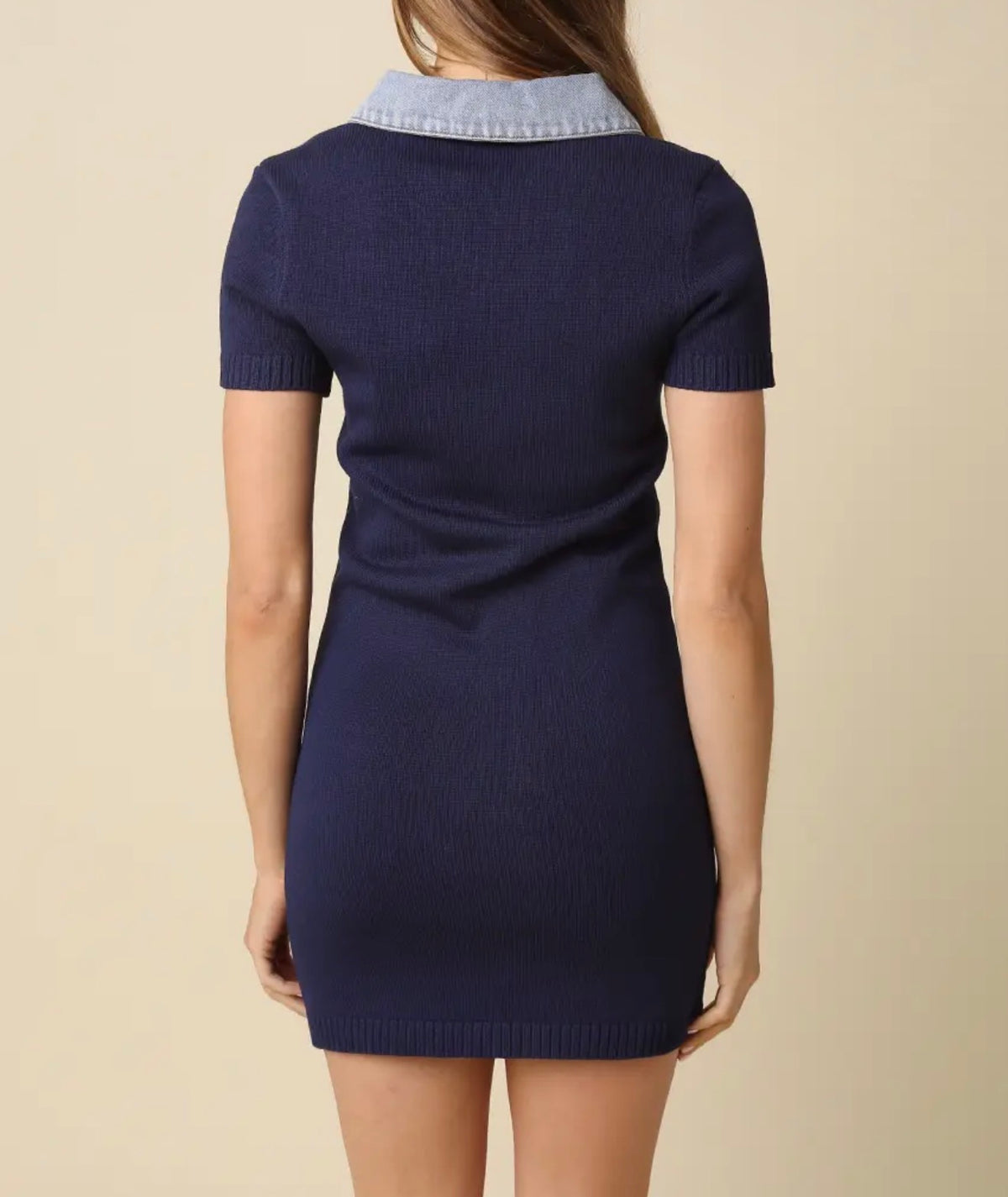 Navy & Denim Chic Dress