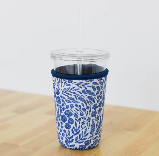 Blue & White Drink Sleeve (large)