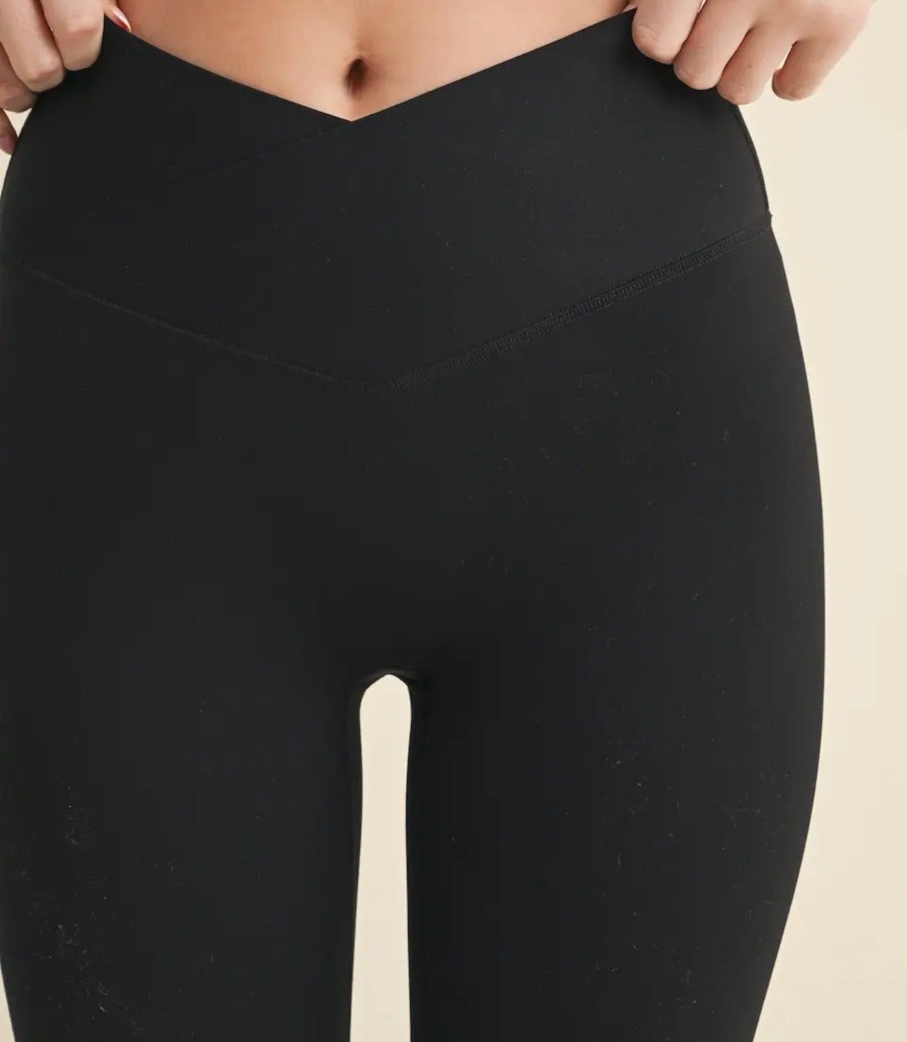 Black Crossover Flare Leggings