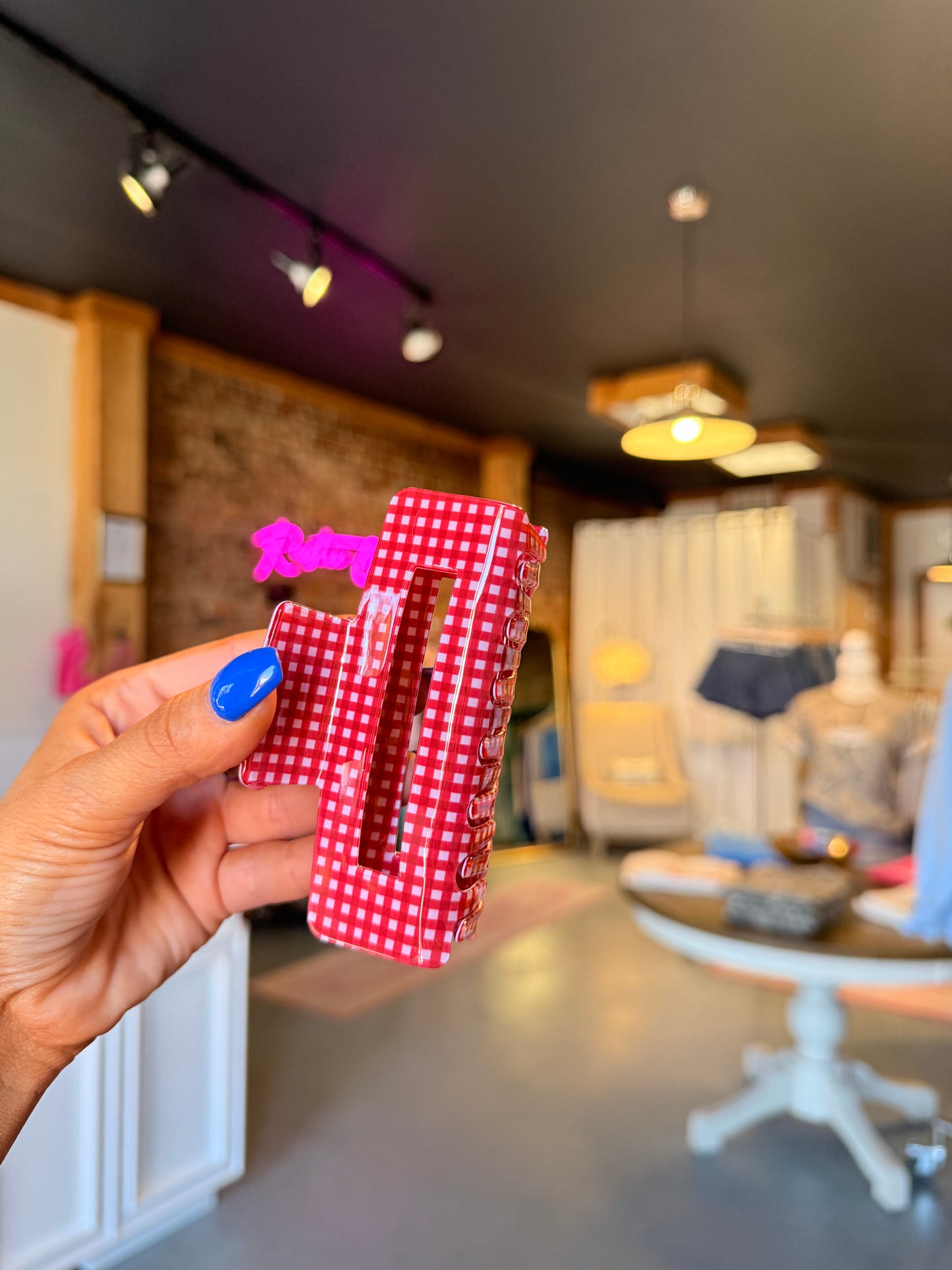 Red Gingham Clawclip