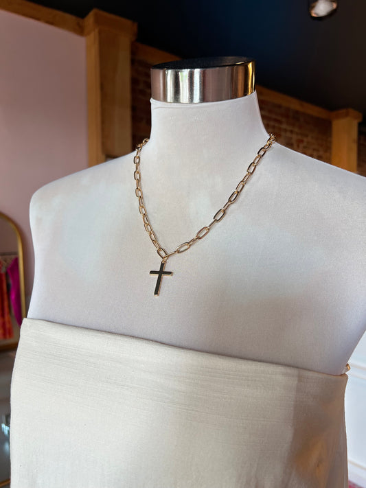 Gold Cross Chain Necklace