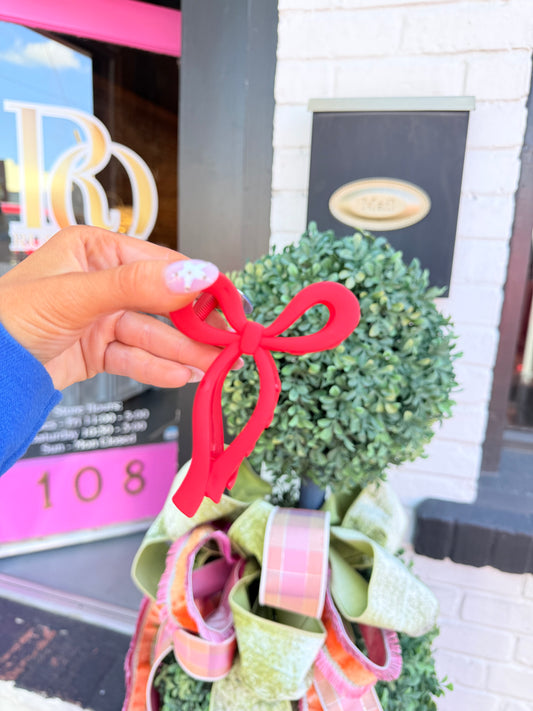 Red Bow Clawclip
