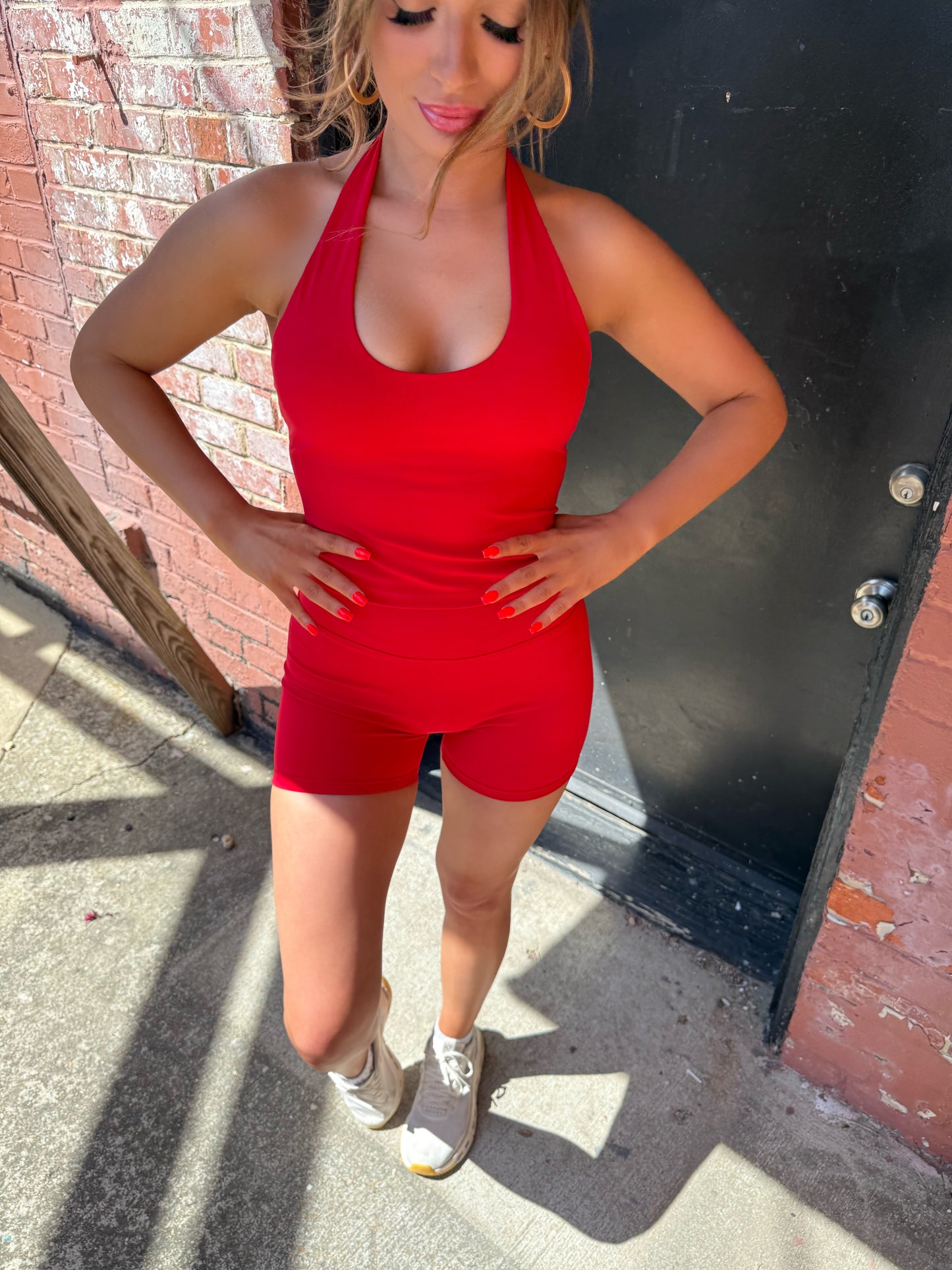 Red Athleisure Halter Top