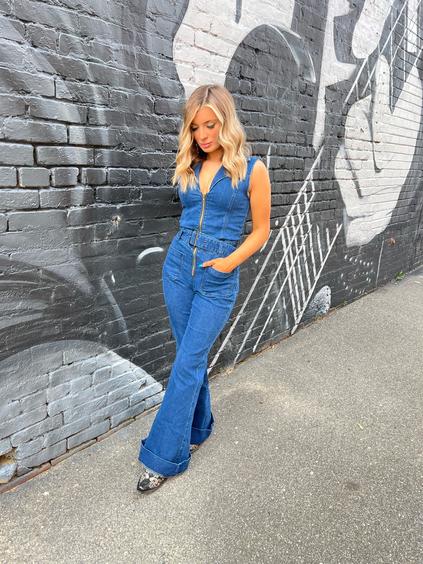 Ready In Denim Jumpsuit