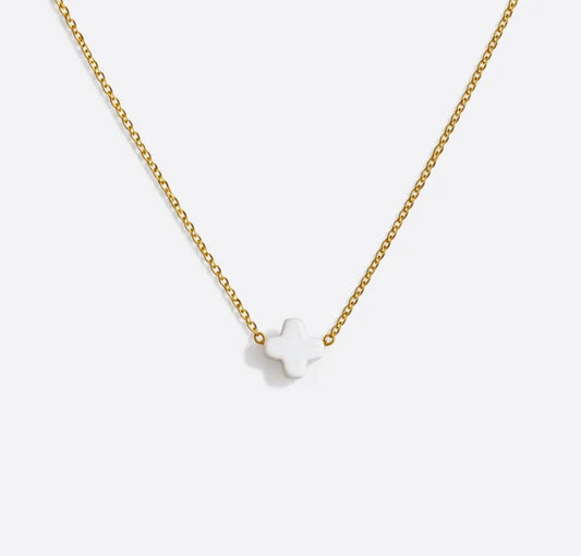 White Mini Cross Necklace