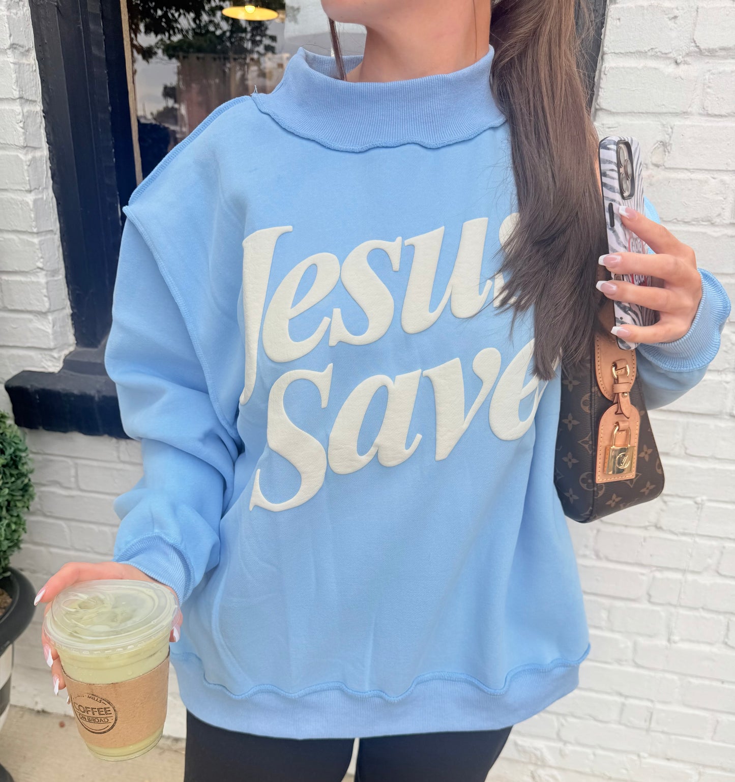 Jesus Saves Mock Neck