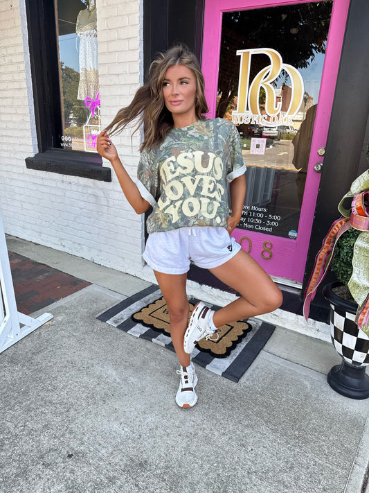 Jesus Loves You. Camo Tee