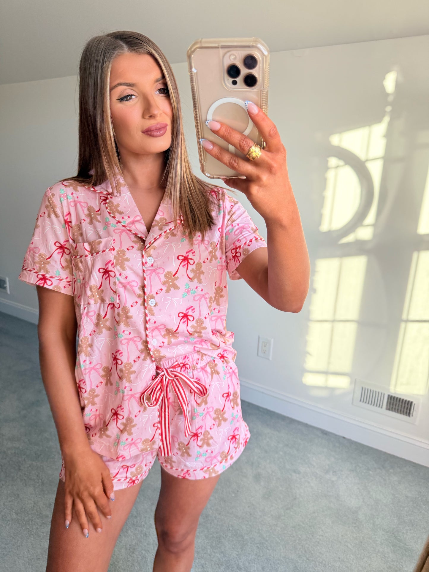 Gingerbread Bow PJ Set