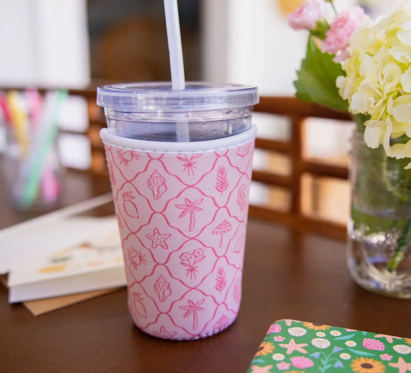 Pink Palm Summer Drink Sleeve