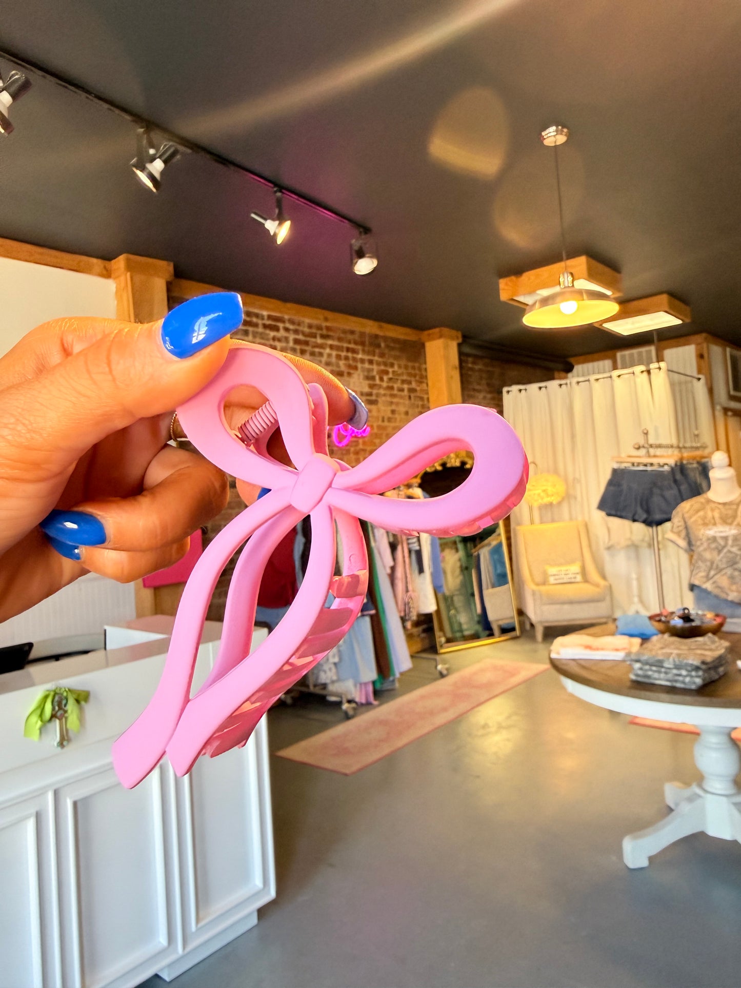 Pink Bow Clawclip