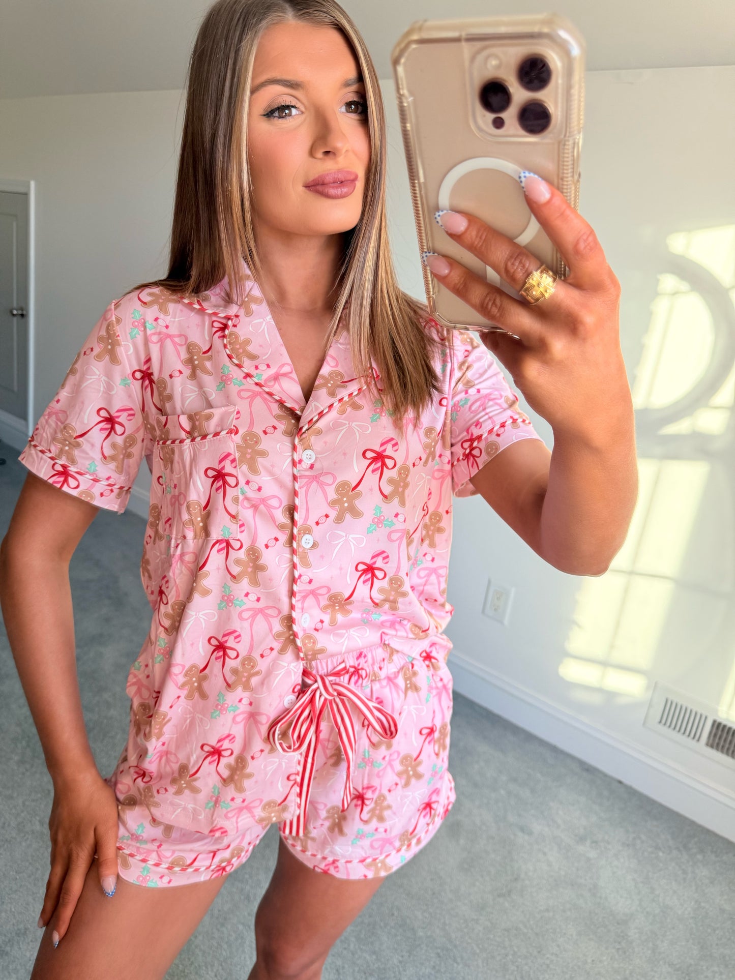 Gingerbread Bow PJ Set