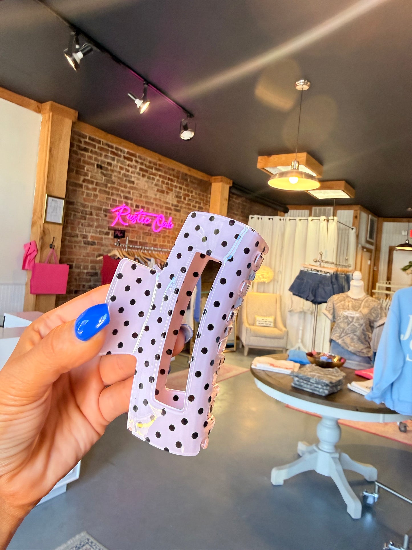 Pink Polka Dot Clawclip